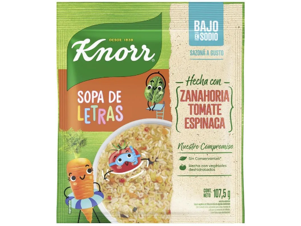 Sopa Knorr Letras 105gr