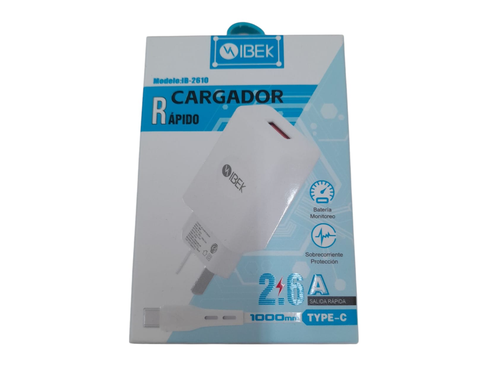 CARGADOR IBEK 2.6A CON CABLE TIPO C