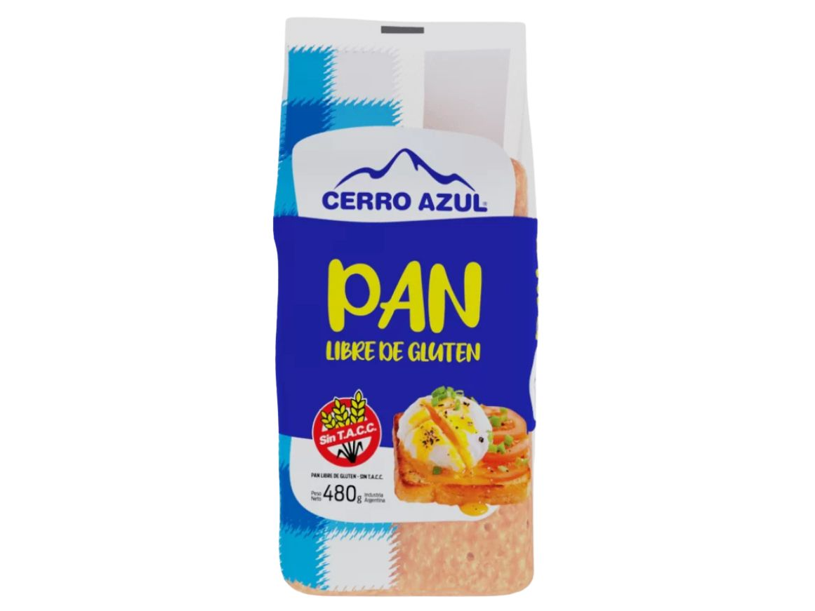 Pan de Molde Sin Gluten x450gr"Cerro Azul"