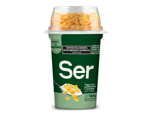 Yogur SER batido con cereales con miel x 166gr
