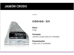 JAMON CRUDO MEDIO LISTO $18780.54 EL KG