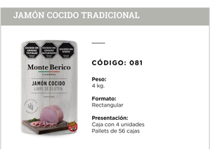 JAMON COCIDO (TRADICIONAL) $16500 KG de Lacteos y Fiambres Avenida