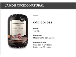 JAMON NATURAL C/CUERO $10883.81 EL KG.