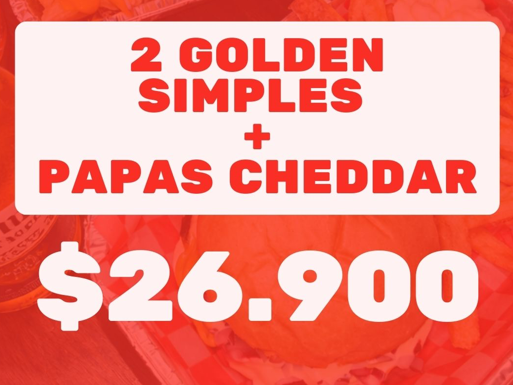 2 Golden simples + papas cheddar