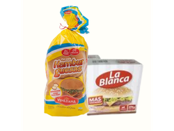 COMBO HAMBURGUESA LA BLANCA X 4 UN. + PAN HAMBURGUESA VENEZIANA X 4 UN.