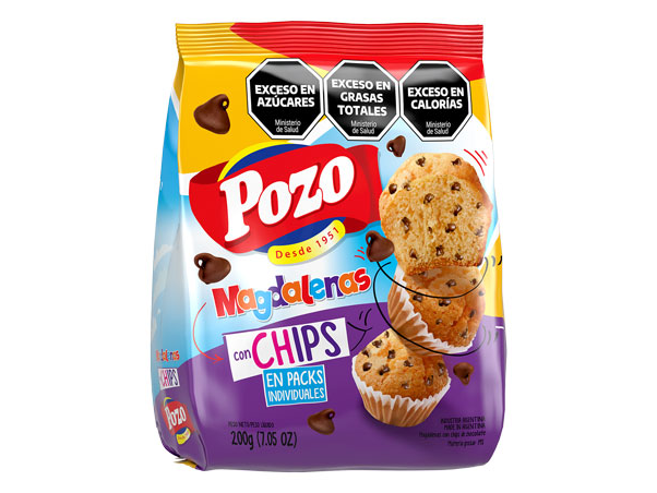 Magdalenas Pozo chips de chocolate 10*200grs