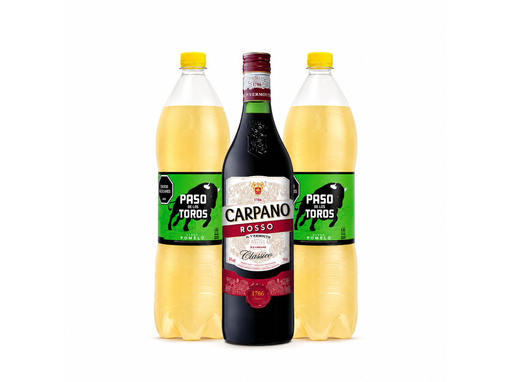 1 Carpano + 2 bot  P de los Toros Pomelo