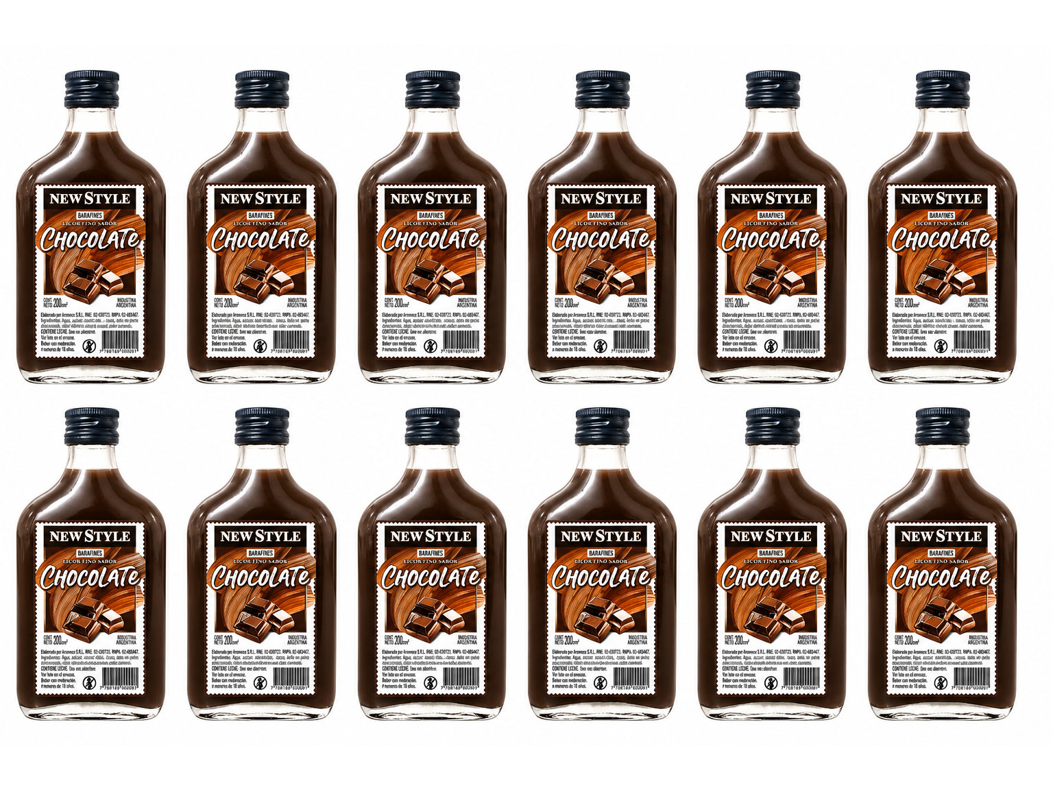 Petaca Licor Chocolate New Style x 12 unid