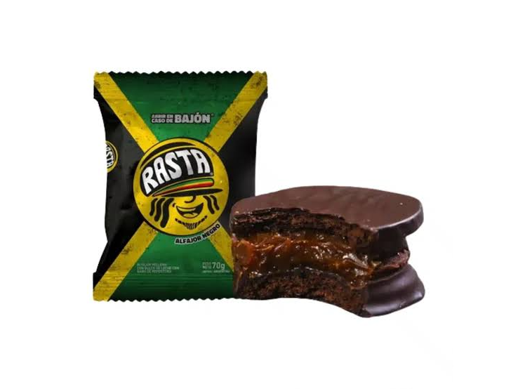 alfajor rasta Blanco  caja 18 unidades