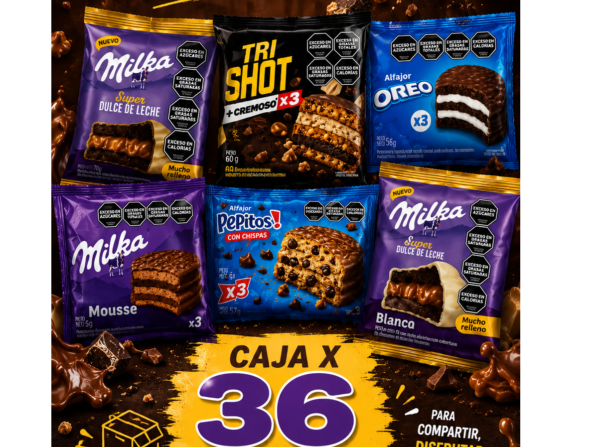 alfajores surtidos x caja de 36 unid