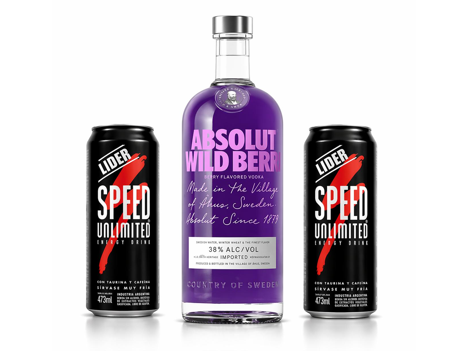 1 Absolut Wild Berry + 2 Speed XL