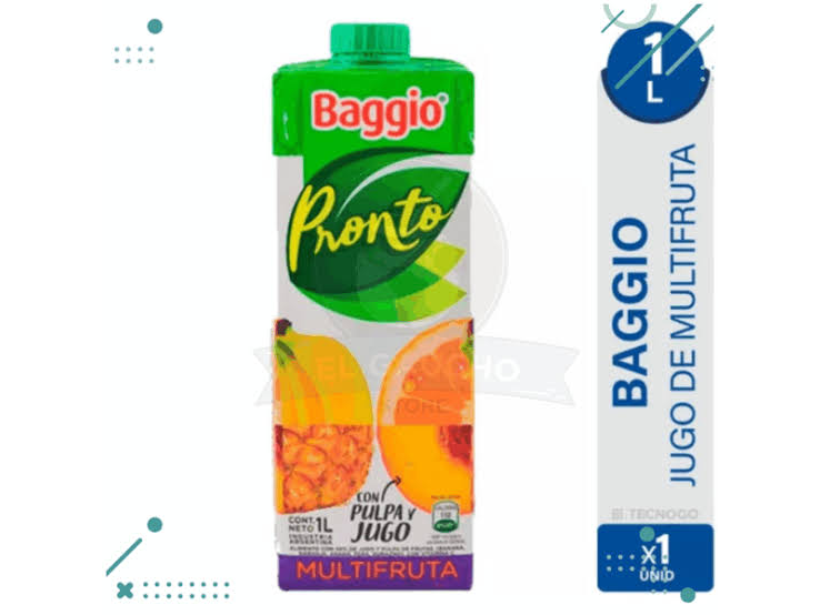 Jugo Baggio 1 lts Multifruta Pack x 8