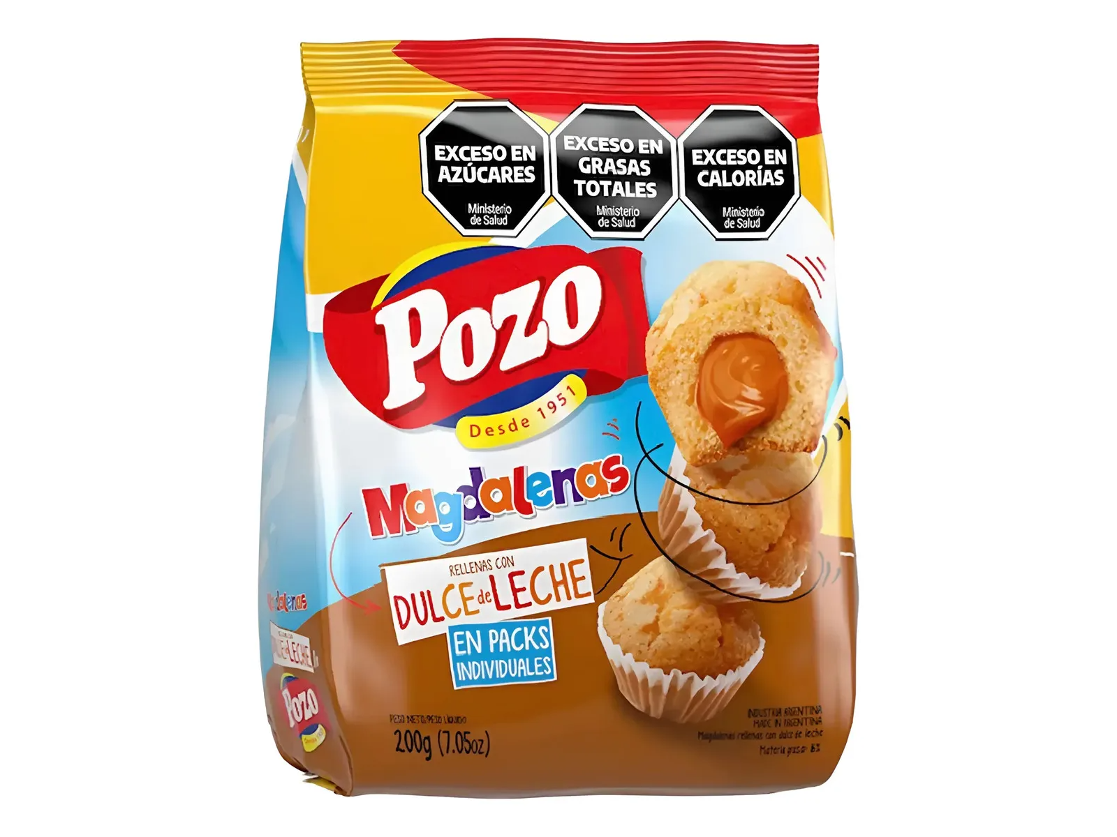 Magdalenas Pozo con dulce de leche 10 *  200grs