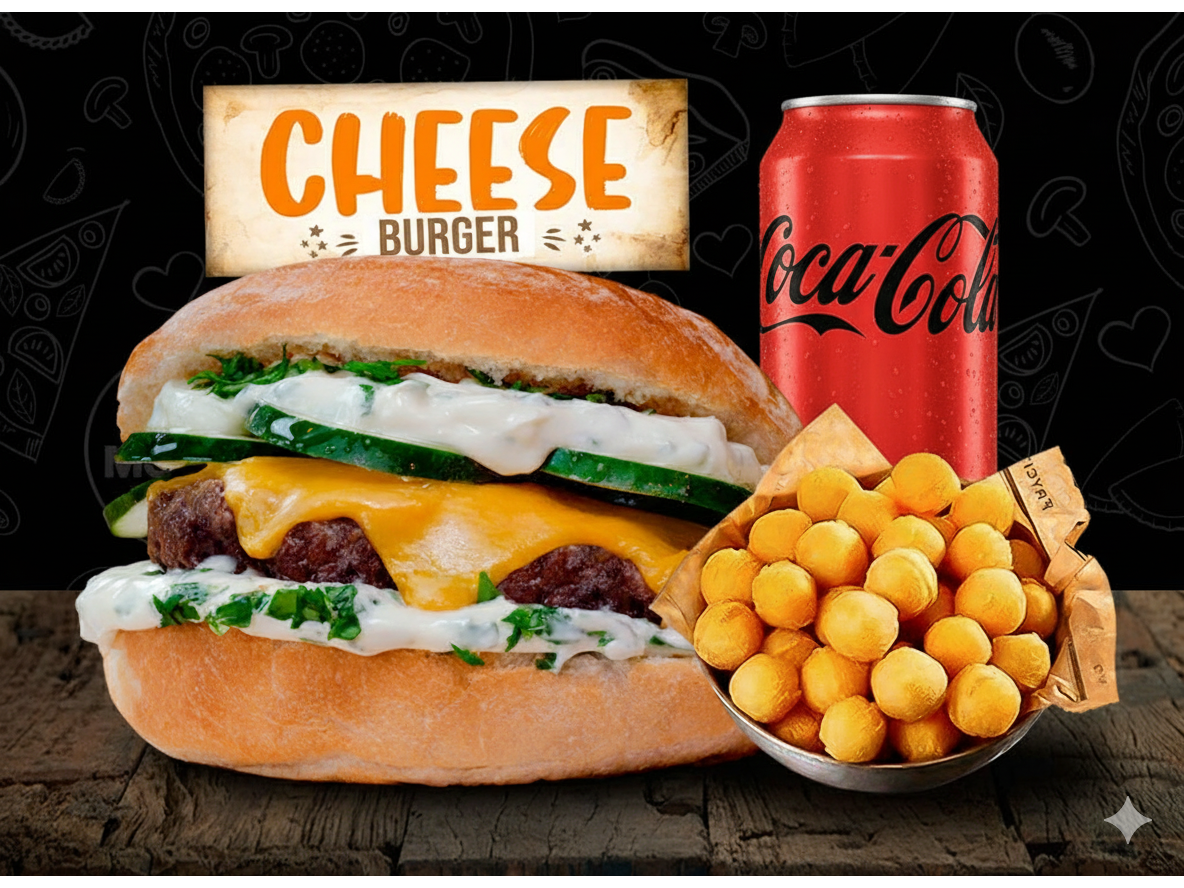COMBO NINJA BURGUER CHEESE + LATA DE GASEOSA