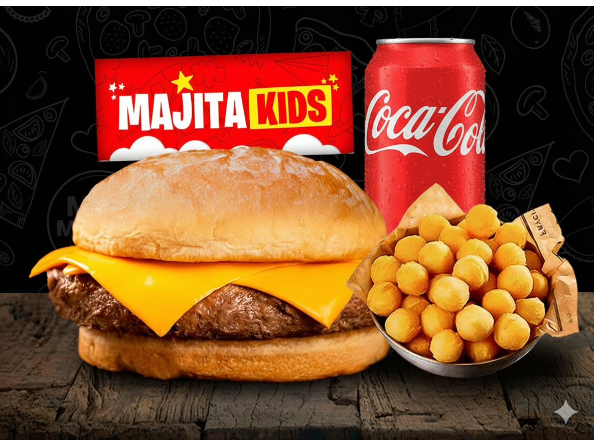COMBO NINJA BURGUER MAJITA KIDS + LATA DE GASEOSA