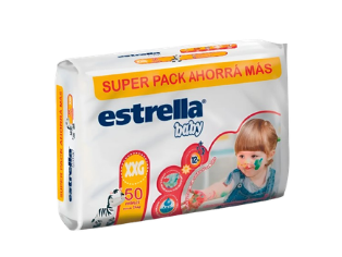 Pañales Estrella SuP Pac XXG 50u