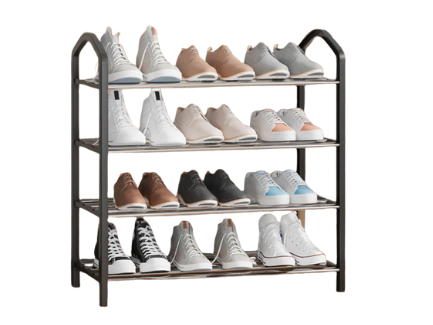 Zapatero Organizador de 4 Estantes 12 Pares Negro