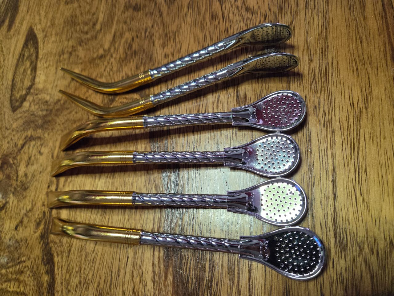 Bombilla Pico Loro de Alpaca con Baño de Plata Dorado Taumer