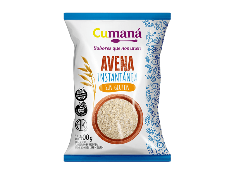 Avena instantanea sin gluten Cumana x400gr