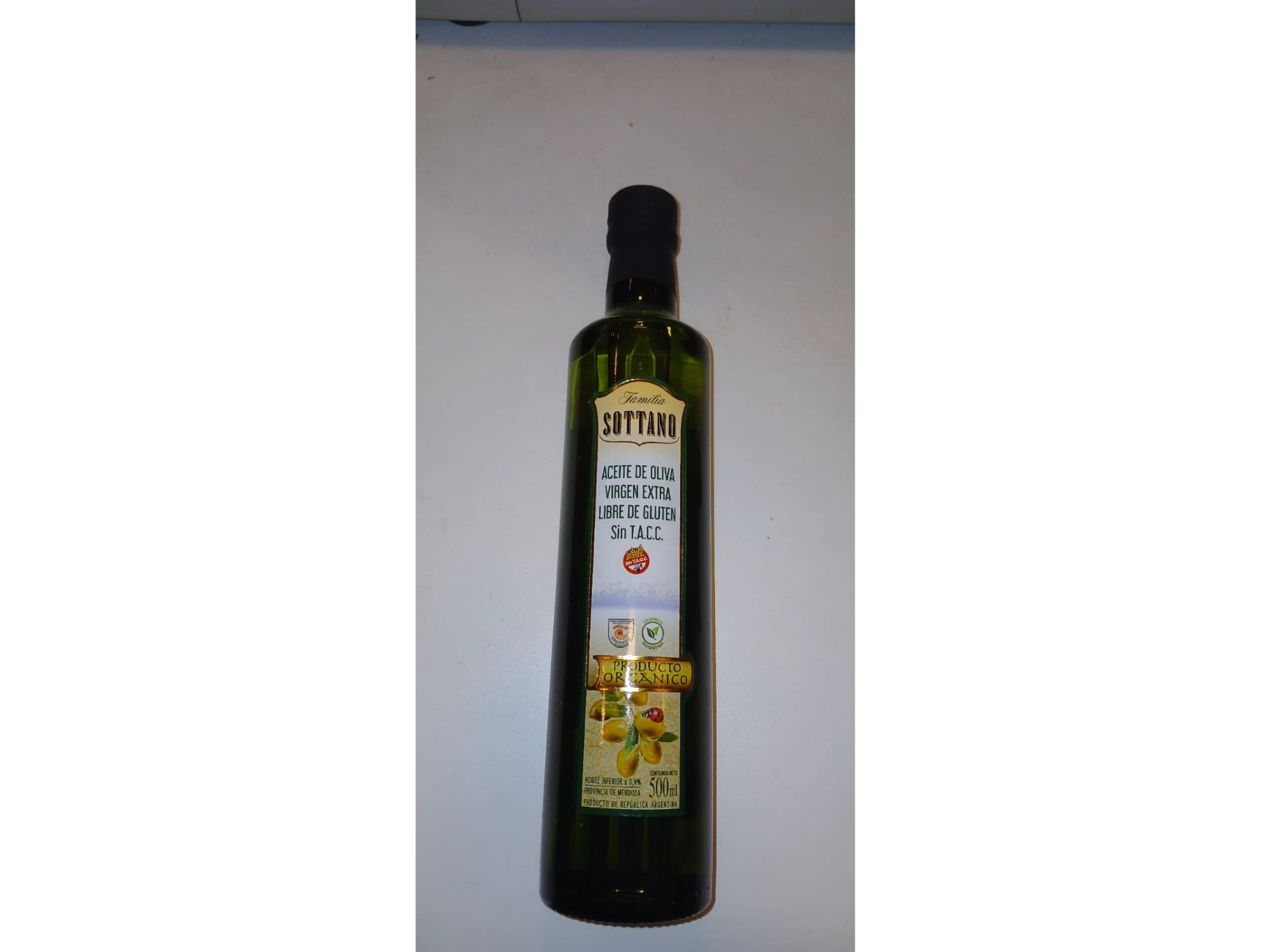 Aceite de oliva extra virgen ORGANICO Sottano x 500 ml
