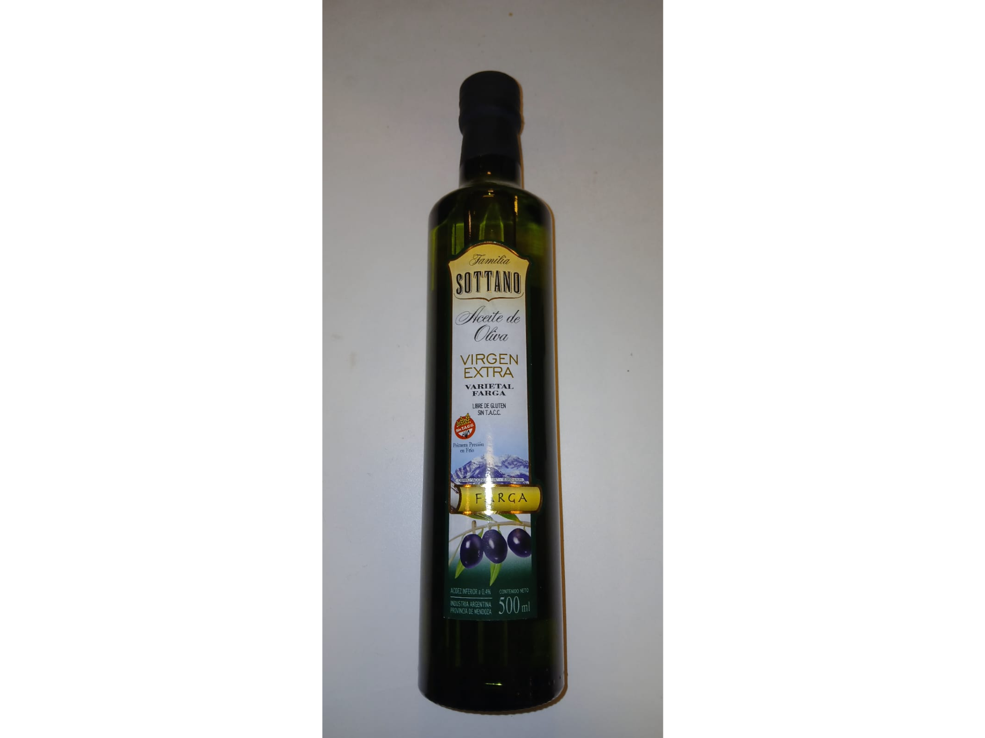 Aceite de oliva extra virgen FARCA Sottano x 500 ml (Envase de Vidrio)