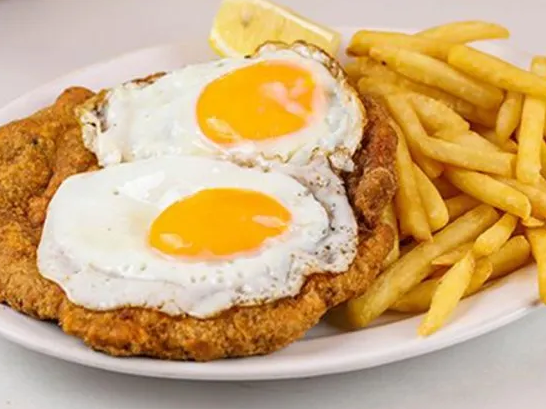 Milanesa a caballo de Sabor En Ruta