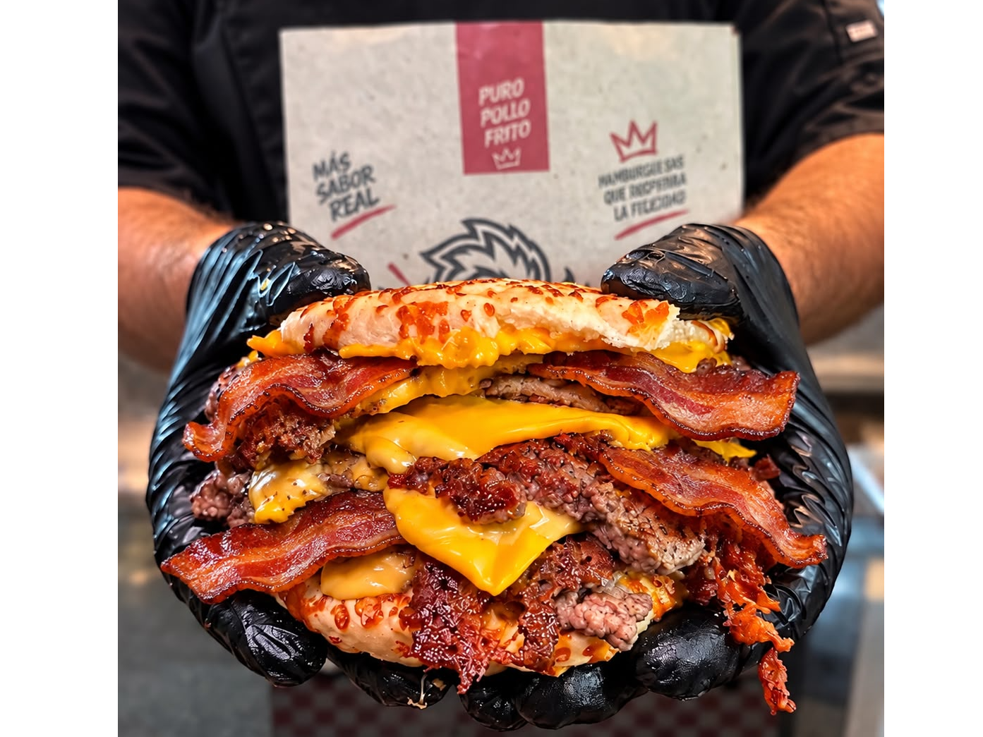 Doble Doble Bacon de El Pollo Frito Santa Fe
