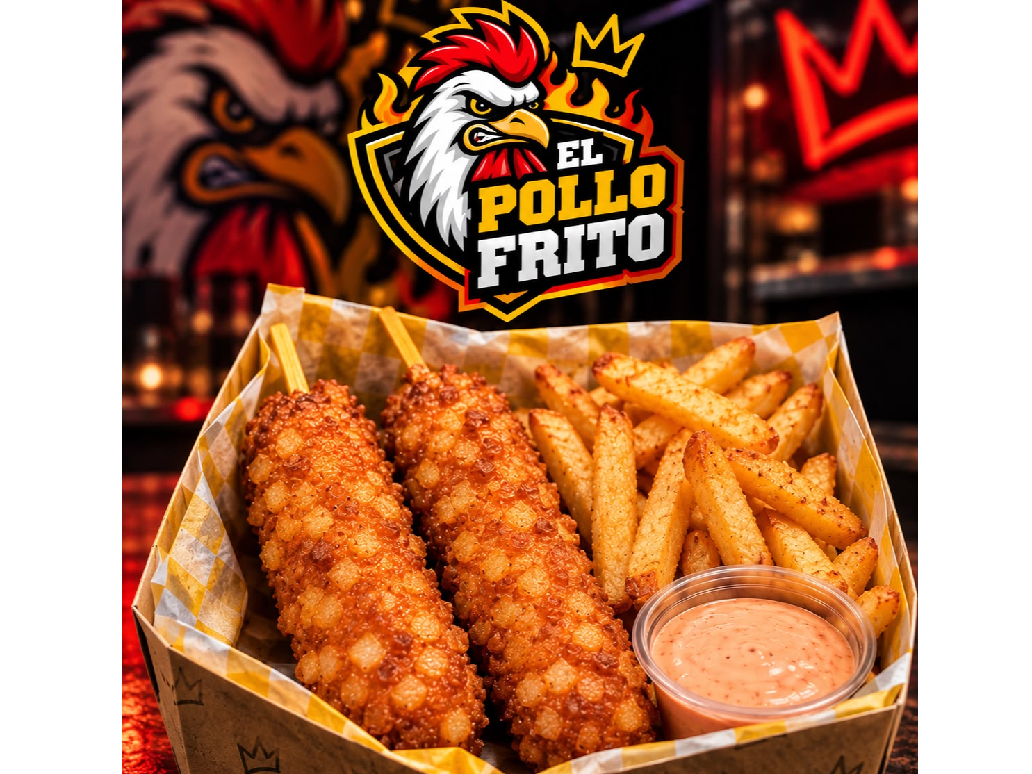 Box Corn Dogs Coreanos de El Pollo Frito Santa Fe