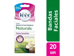 Bandas Depilatorias Veet Faciales Naturals 20 Un