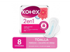 Toallitas Femeninas Kotex 2 En 1 8 Un