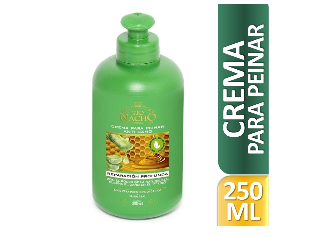 Crema Para Peinar Tío Nacho Reparación Profunda Aloe Vera 250 ml