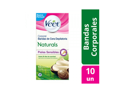 Bandas Depilatorias Veet Corporales Naturals 10 Un