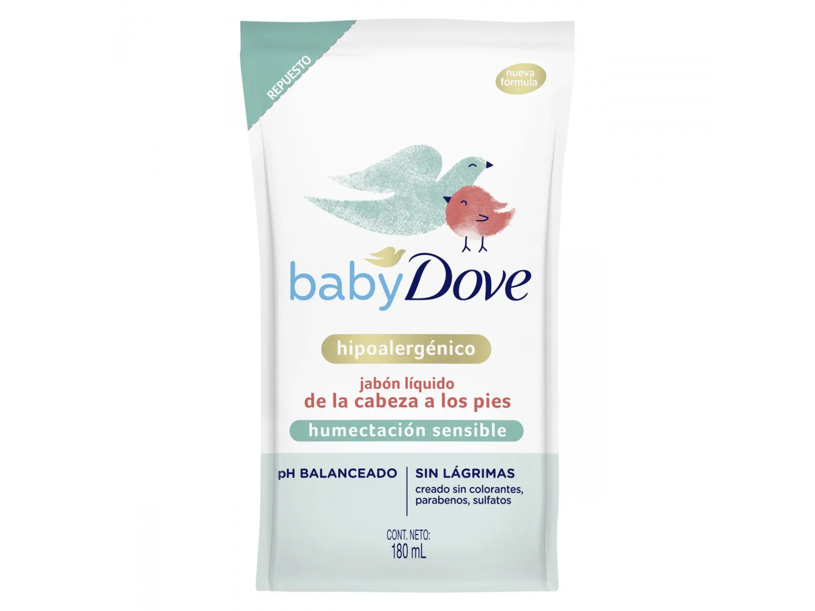 Jabón Líquido Baby Dove Humectación Sensible Refill 180 ml