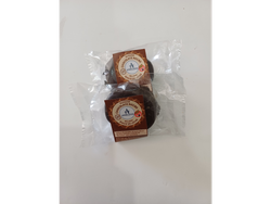 Alfajor de chocolate negro relleno de dulce de leche sin tacc