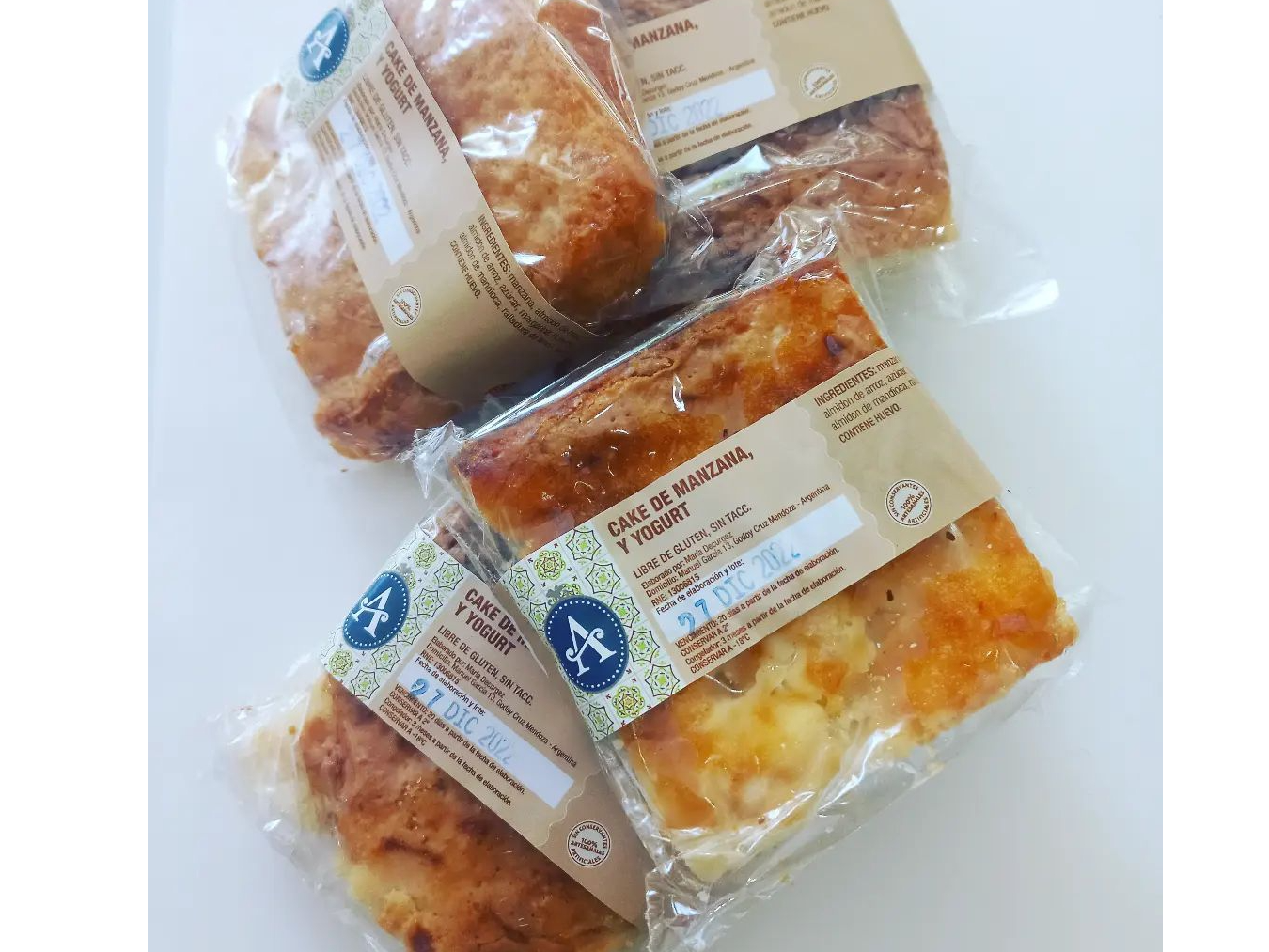 Cuadrado de Manzana y yogurt sin tacc