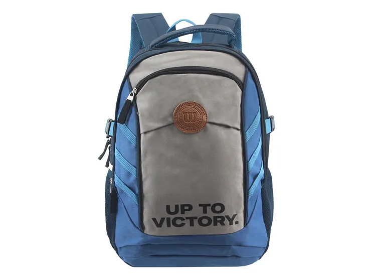 Mochila Wilson gris y azul.