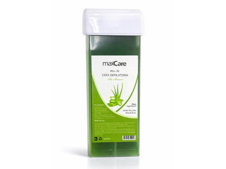 00077  (ALOE) MAXCARE® CARTUCHO DE CERA ROLL ON PARA DEPILAR 100G