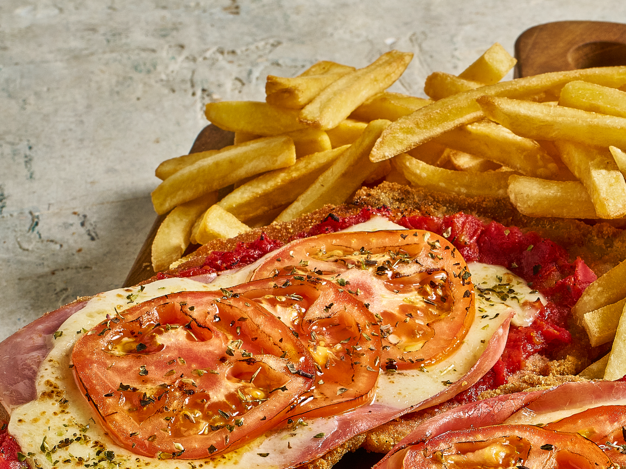 Milanesa Napolitana + Papas Fritas