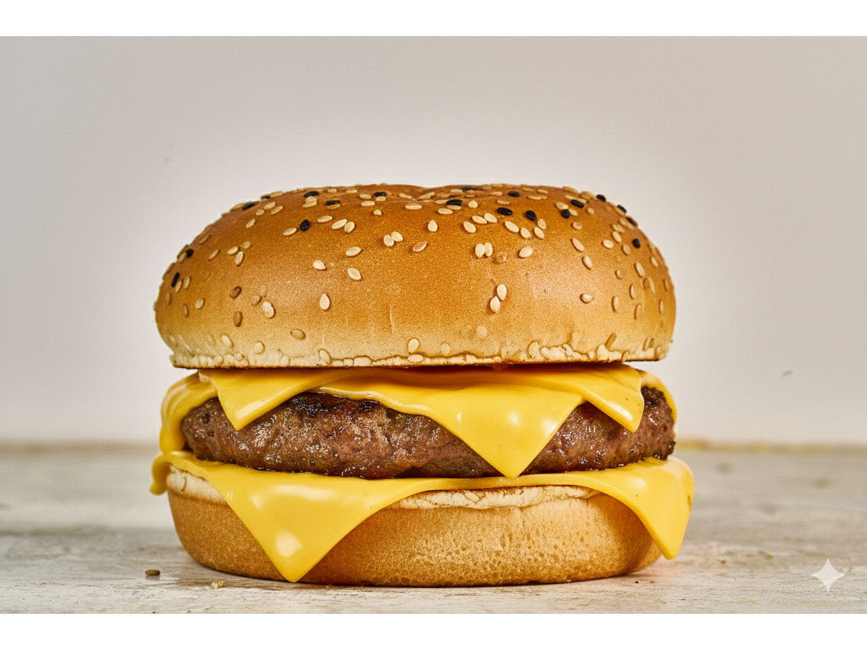 Hamburguesa grande CHEDDAR + Papas Fritas