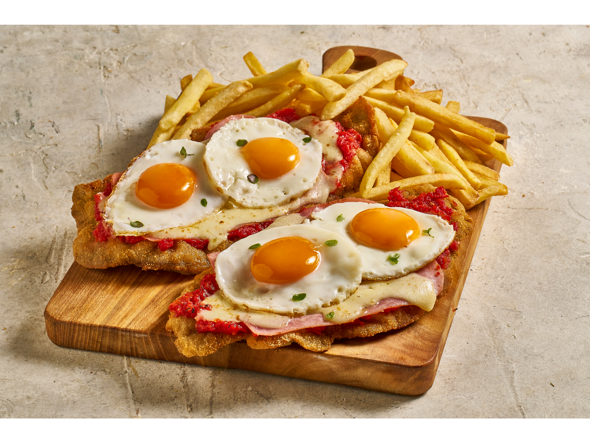 Milanesa a CABALLO + Papas Fritas