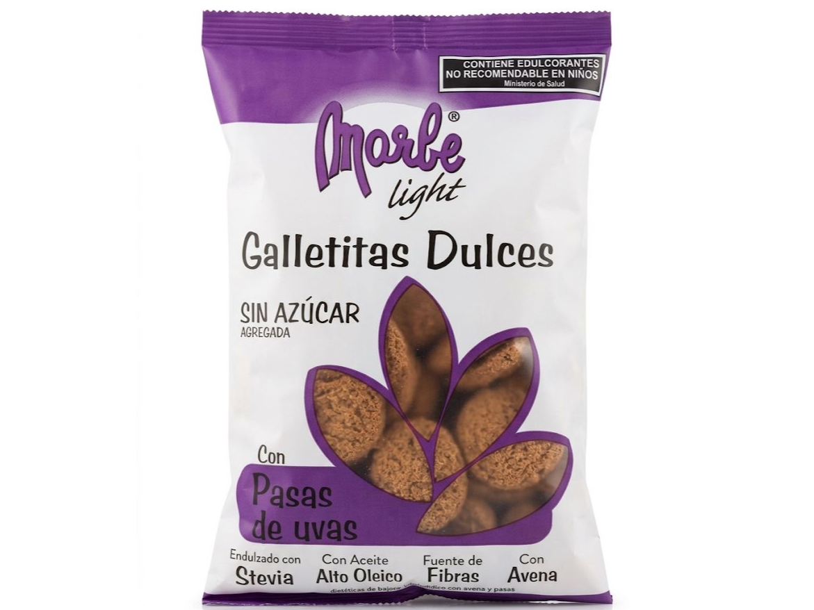 Galletitas dulces con Pasas de Uva sin azucar marbe 180 gr