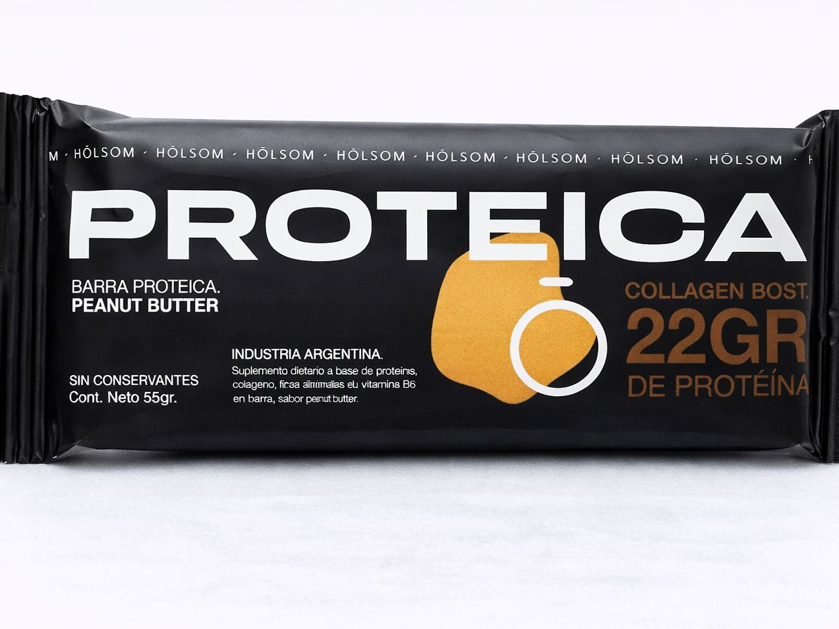 Barra Proteica peanut butter con 22 gr de Proteina Holsom 55 gr