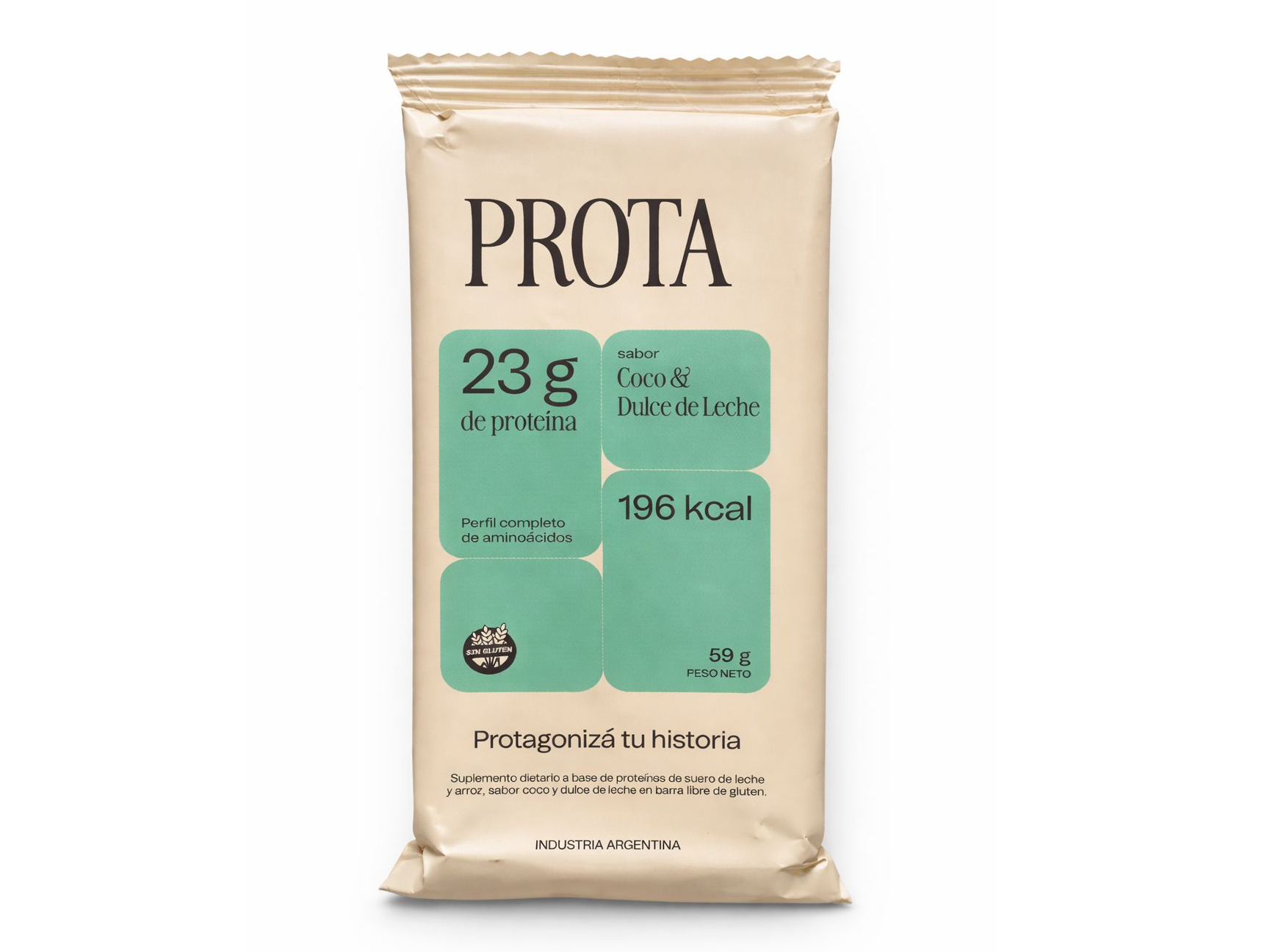 Barra con 23 gr de proteina Prota 59 gr