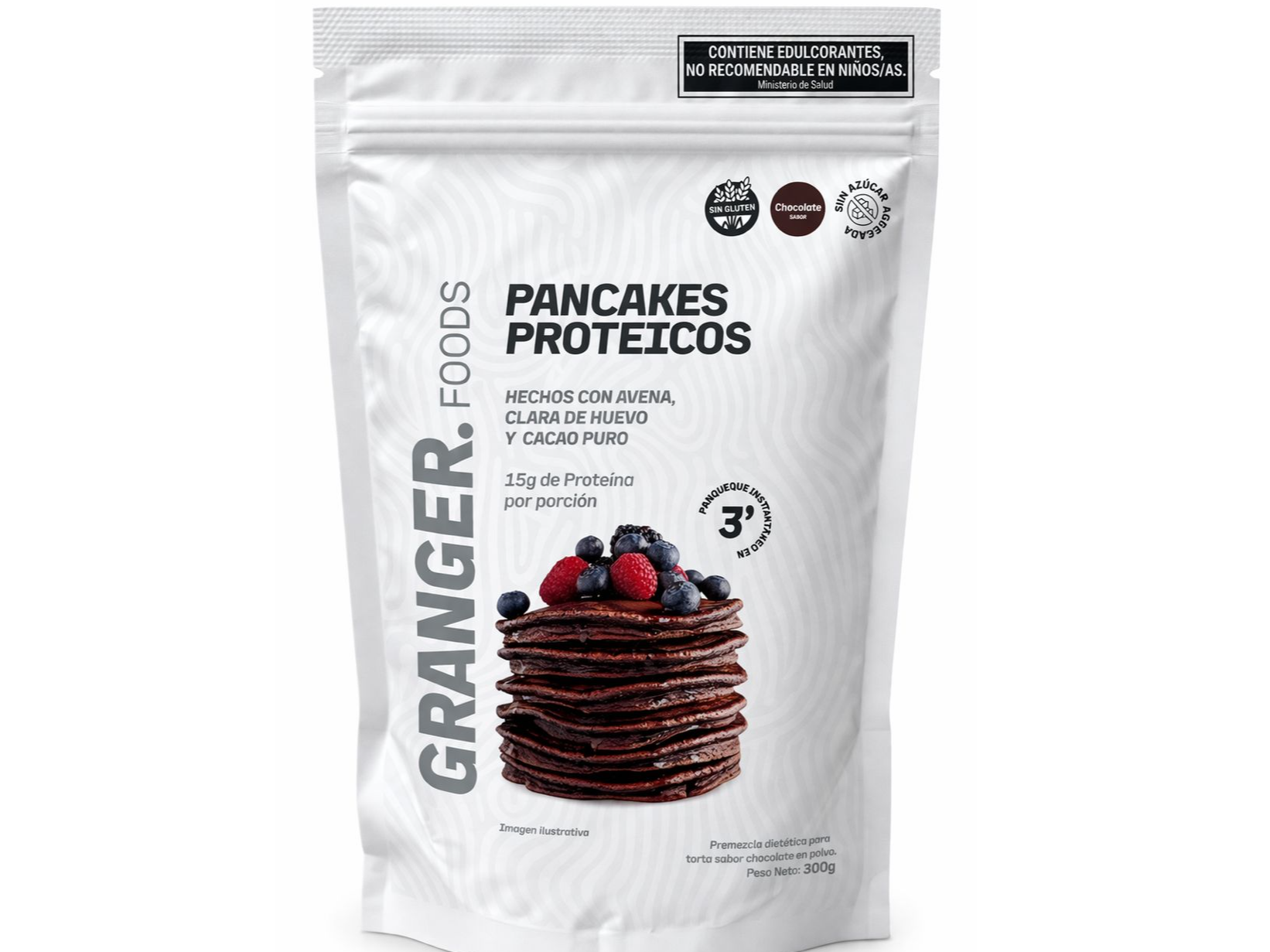 Premezcla de Pancakes proteicos de chocolate sin gluten Granger