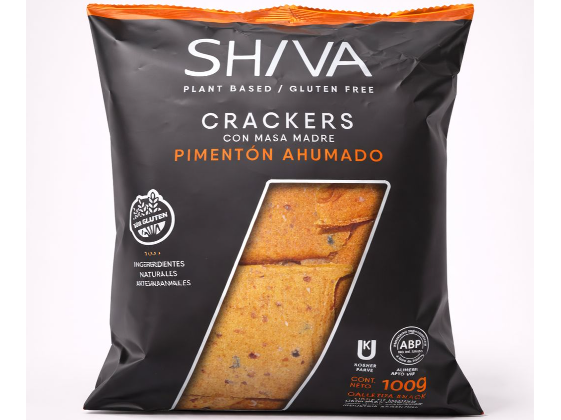 Crackers pimenton ahumado sin gluten, veganas Shiva   100 gr