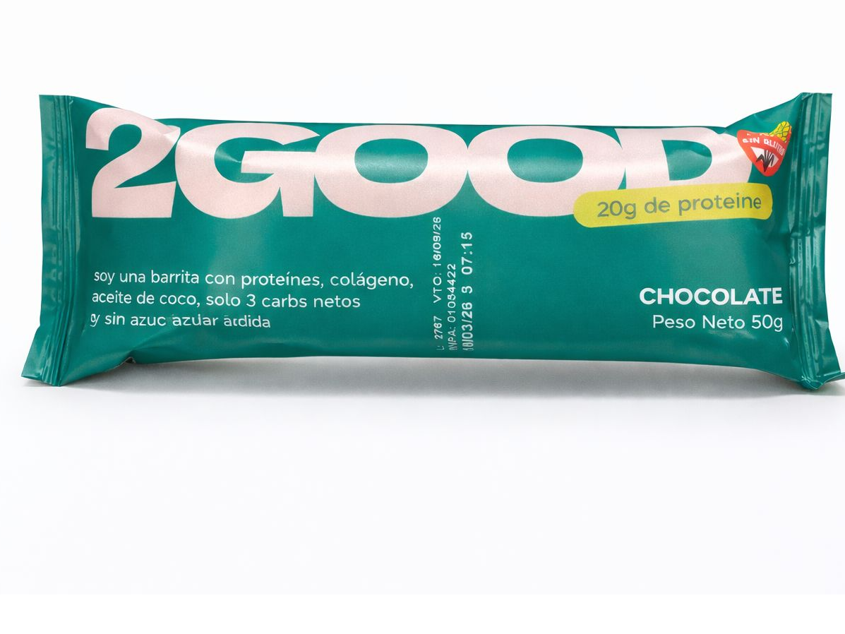 Barra de chocolate con 20 gr de proteina 2good