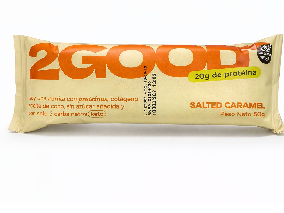 Barra  salted caramel 20 gr de proteina  2good