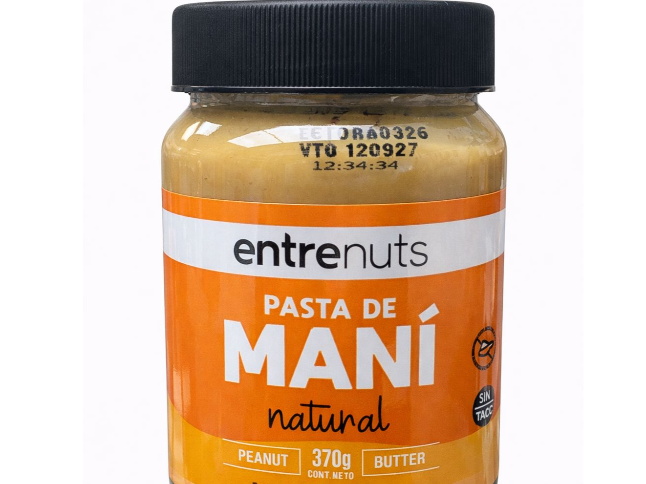 Pasta de mani sin gluten  entrenuts 370 gr
