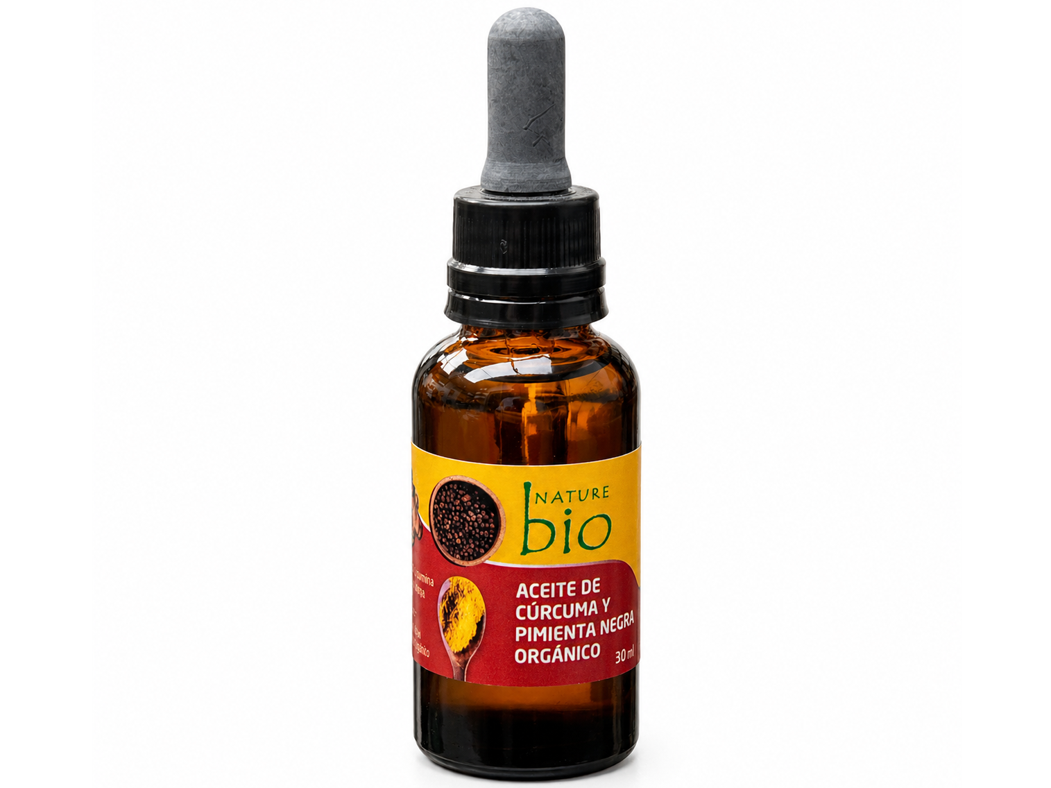 Aceite de Curcuma y Pimienta Negra Organico 30 ml