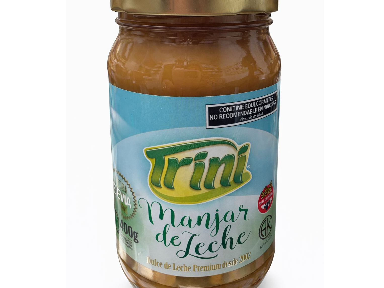 Dulce de leche con Stevia natural   sin gluten Trini  400 gr